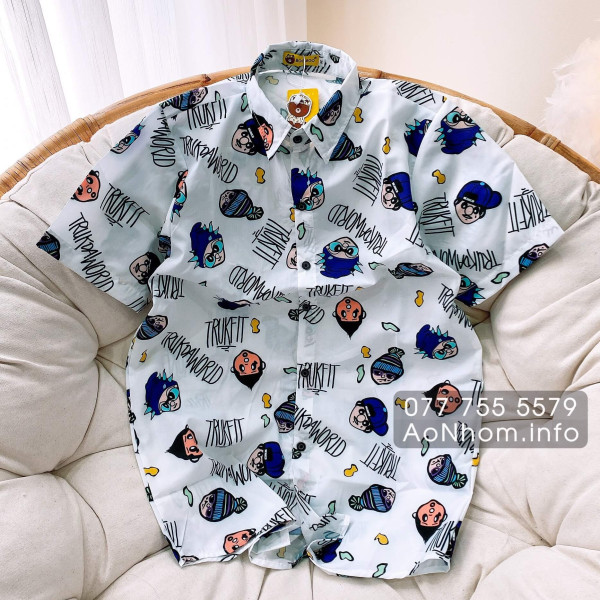 Áo Sơ Mi Hoạt Hình - Trukfit - Áo Đôi Nhóm Lớp Team Building