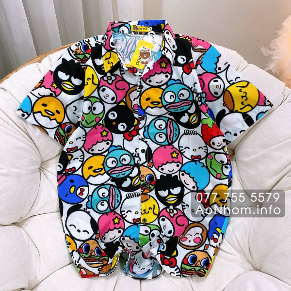 [Hàng Đặt May] Áo Sơ Mi Hoạt Hình - Sanrio - Áo Đôi Nhóm Lớp Team Building