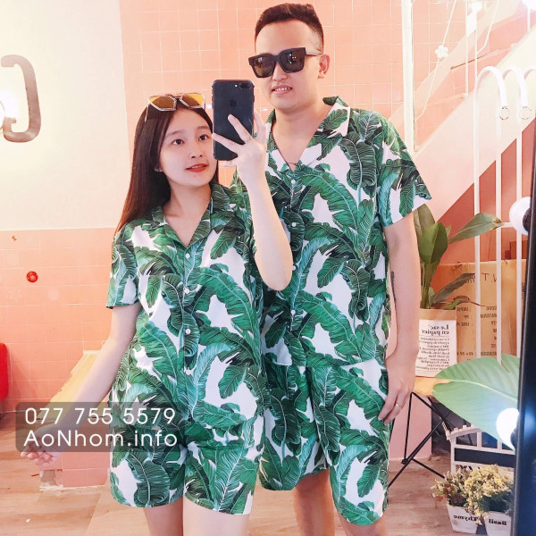Bộ Đi Biển Kate Thái - Lá Chuối - Đồng Phục Nhóm Lớp Team Building Vải Mềm Mát