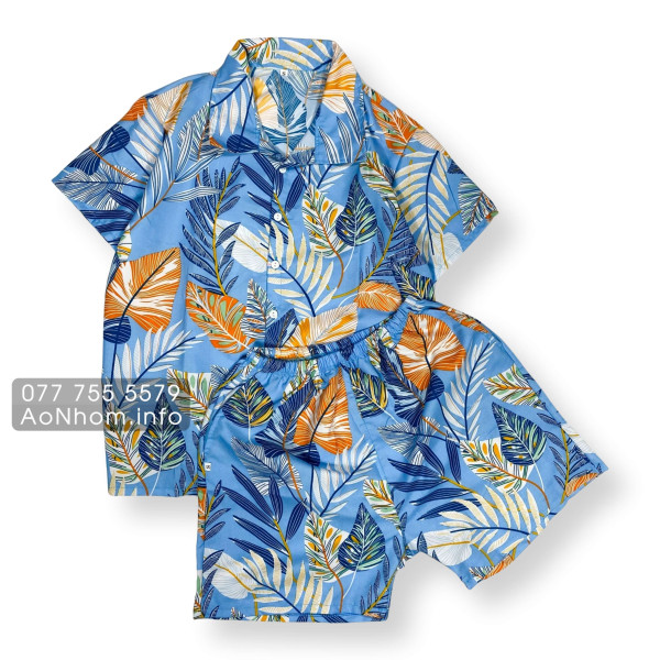 Bộ Đi Biển Kate Thái - Lá Xanh - Đồng Phục Nhóm Lớp Team Building Vải Mềm Mát