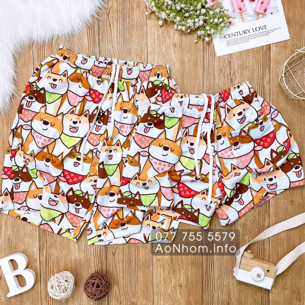 Quần Thun Hoạt Hình - Chó Shiba - Chất Thun Dày Co Giãn 4 Chiều Mềm Mát