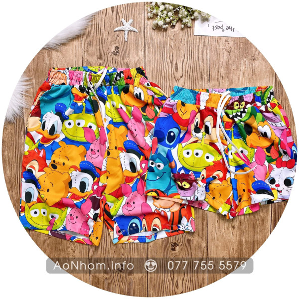 Quần Thun Hoạt Hình - Gấu Pooh, Chó Pluto, Heo Hồng Piglet - Chất Thun Dày Co Giãn 4 Chiều Mềm Mát