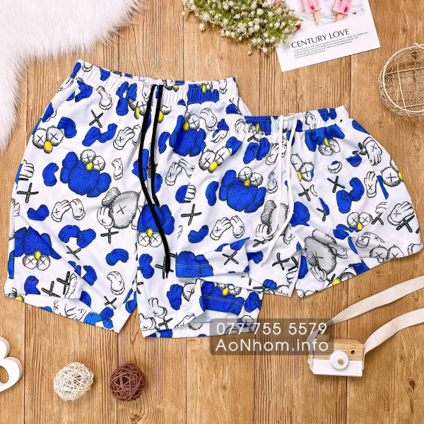Quần Thun Hoạt Hình - Kaws Xanh - Chất Thun Dày Co Giãn 4 Chiều Mềm Mát
