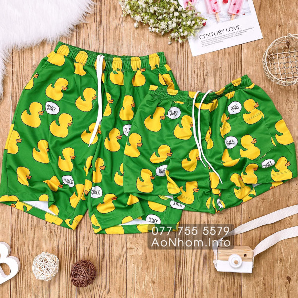 Quần Thun Hoạt Hình - Vịt Xanh - Chất Thun Dày Co Giãn 4 Chiều Mềm Mát