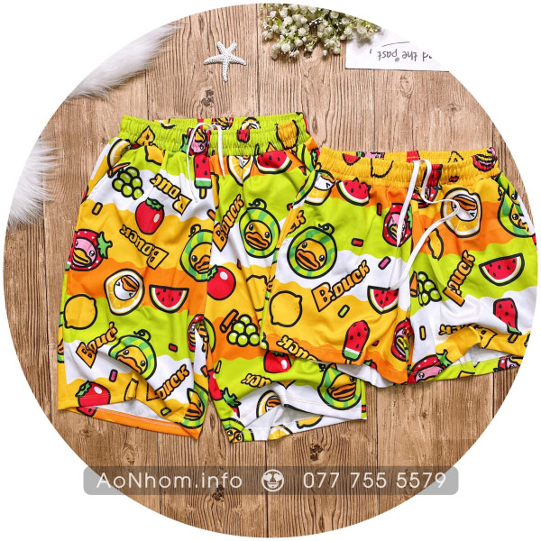 Quần Thun Hoạt Hình - Vịt Xanh Vàng - Chất Thun Dày Co Giãn 4 Chiều Mềm Mát