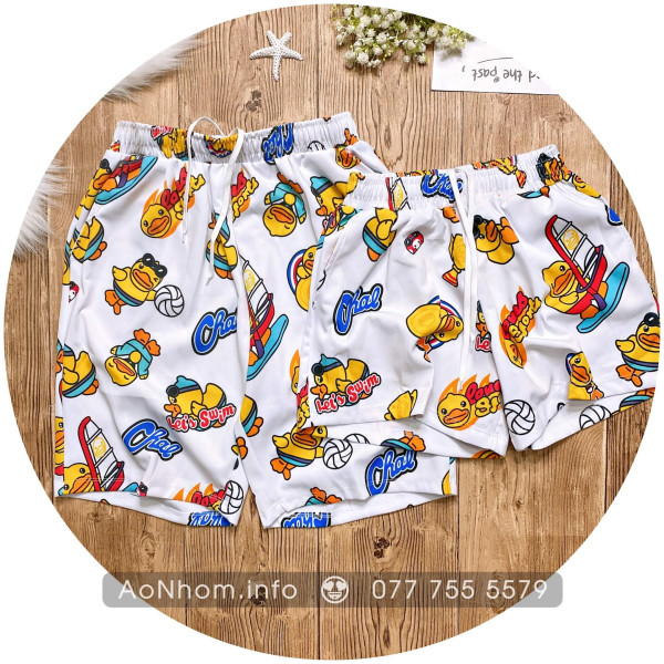 Quần Thun Hoạt Hình - Vịt Trắng - Chất Thun Dày Co Giãn 4 Chiều Mềm Mát