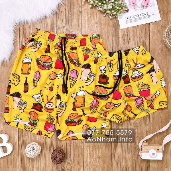 Quần Thun Hoạt Hình - Fastfood Vàng - Chất Thun Dày Co Giãn 4 Chiều Mềm Mát
