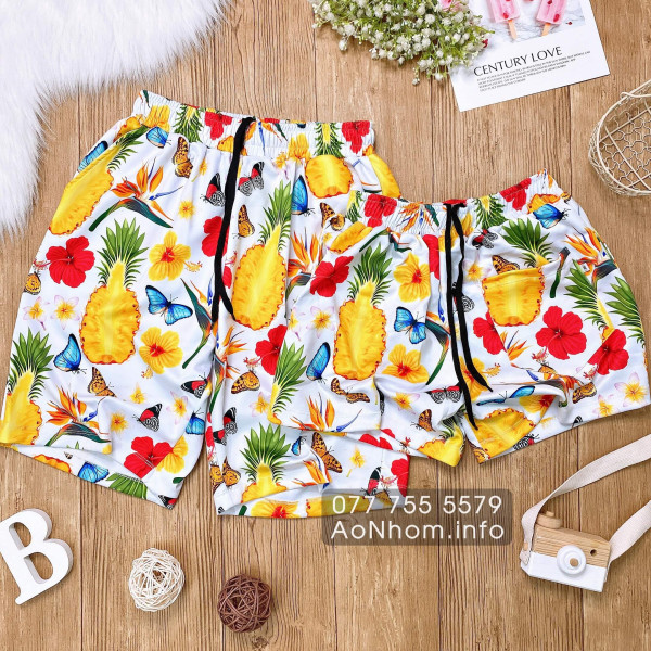 Quần Thun Hoạt Hình - Trái Thơm - Chất Thun Dày Co Giãn 4 Chiều Mềm Mát